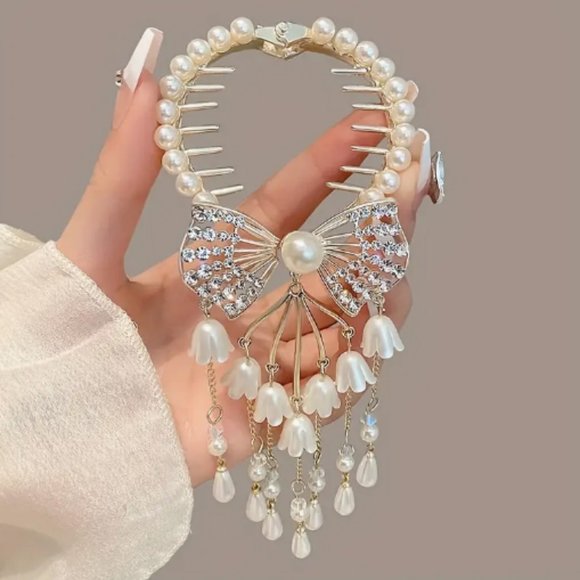 SPARKLING LILY OF THE VALLEY BUN WRAP in Gold - Picture 3 of 3